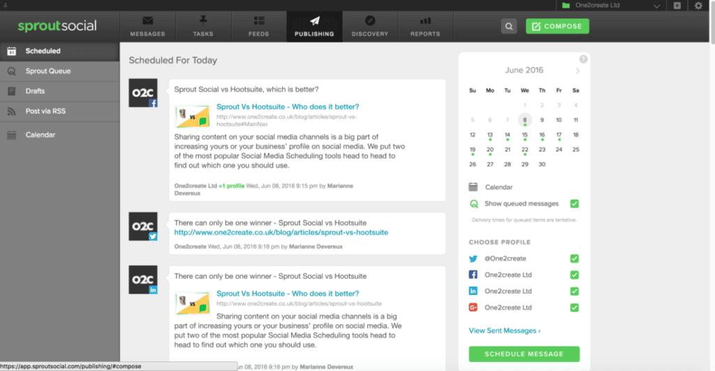 sprout vs hootsuite sproutsocial homepage