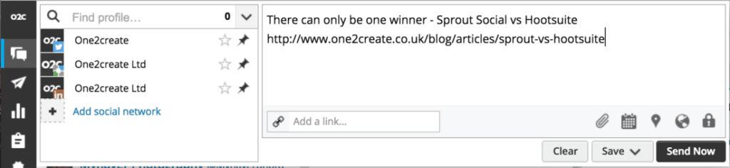sprout vs hootsuite upload CSV file