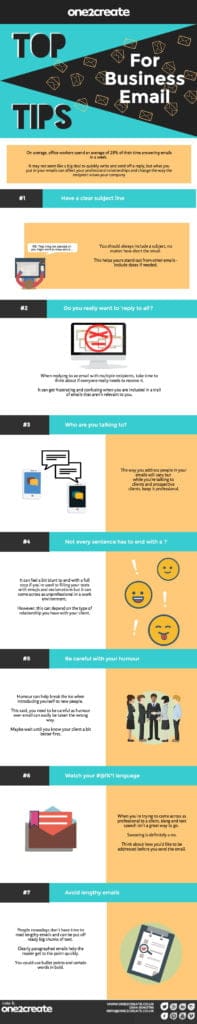 Top Tips business email infographic