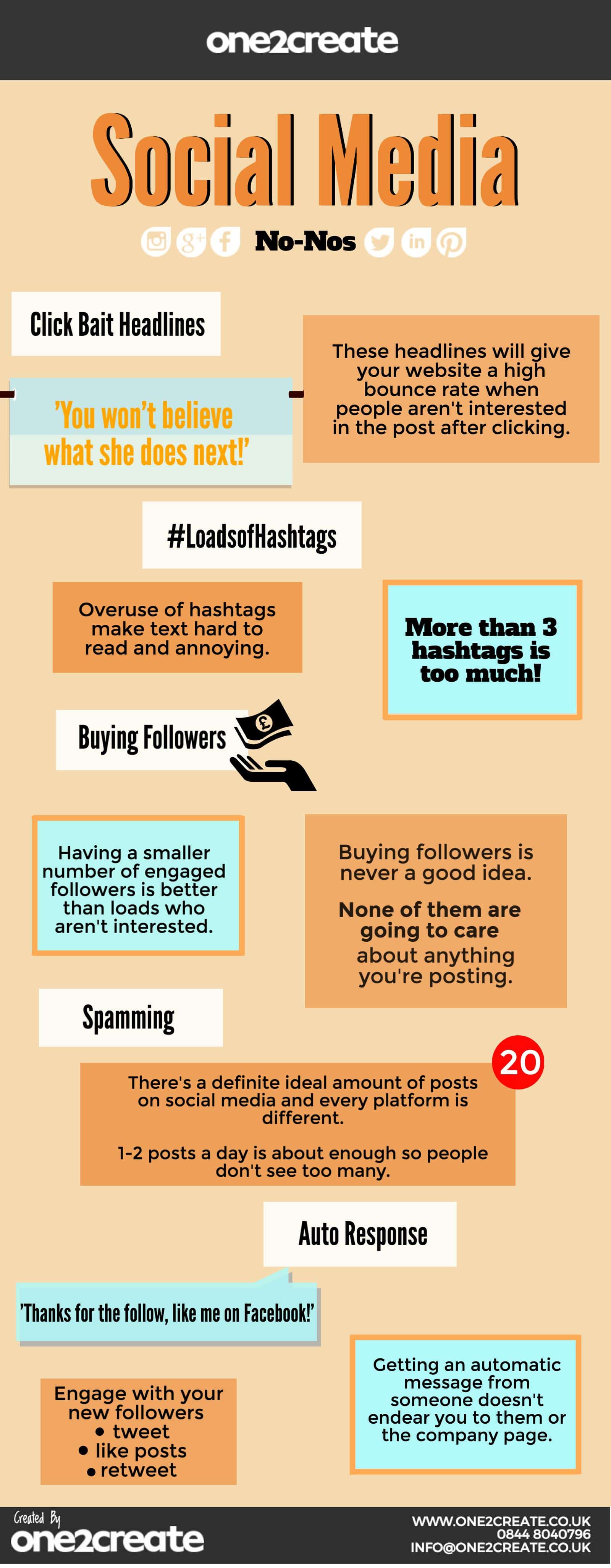 Social media no no's infographic