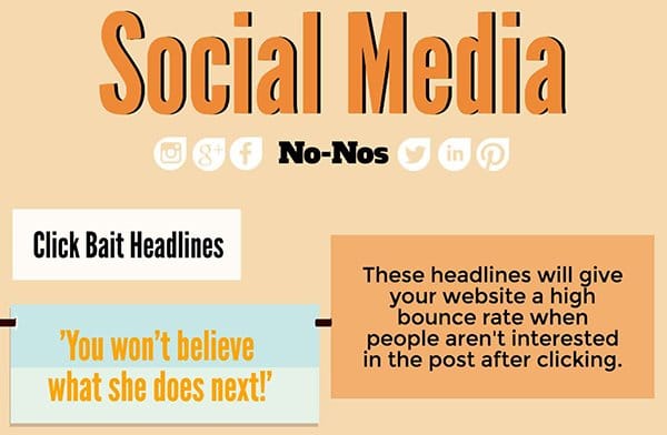 Social media no no's infographic