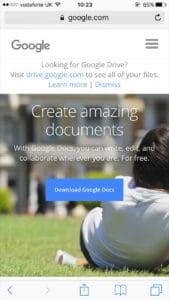 Google Documents home screen page download