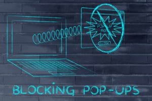 pop up ad from computer screen being blocked