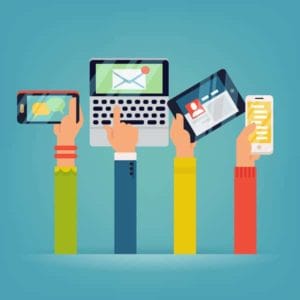 web design hands holding mobile devices