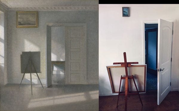 Getty museum campaign to recreate famous works of art at home - room with an easel