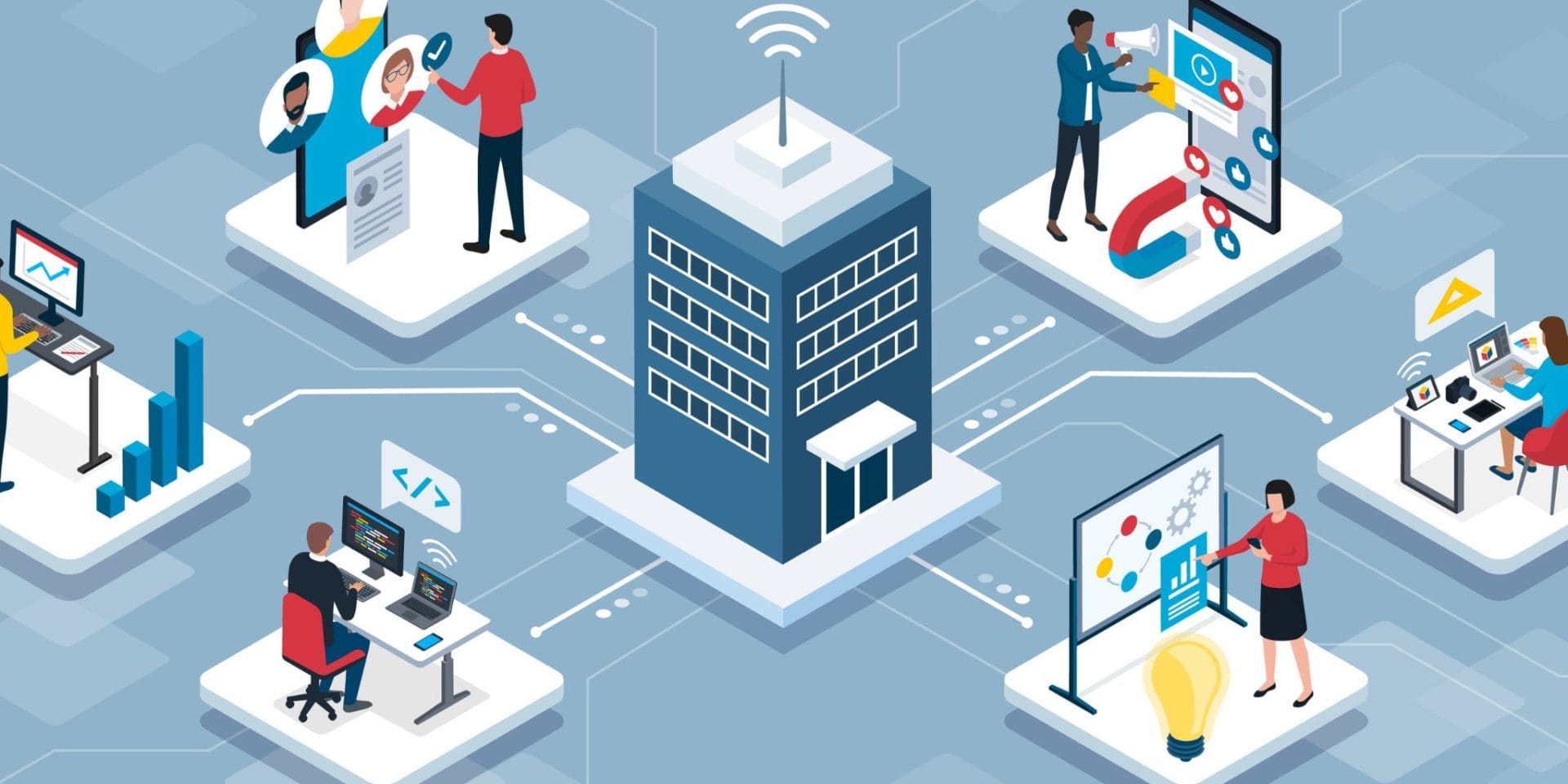 An illustration of outsourced services