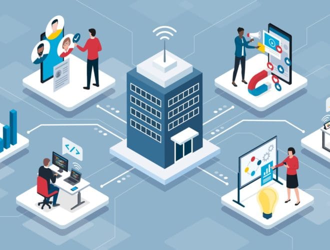 An illustration of outsourced services