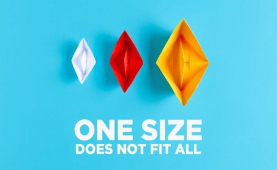Image sizing header image reading 'one size does not fit all'
