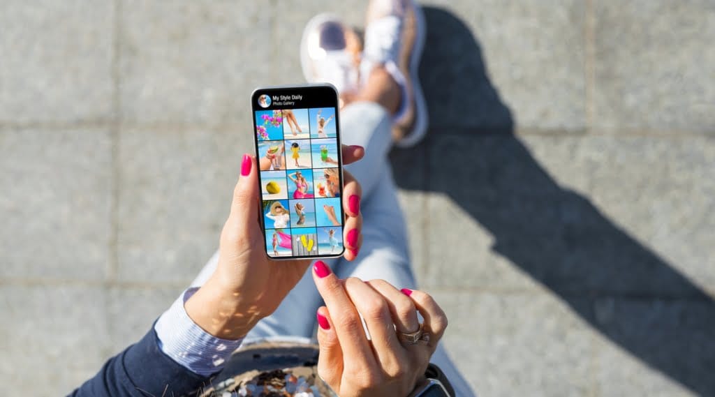 Someone viewing entertaining social media content on a smartphone