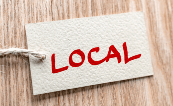 A branding tag that reads 'local'