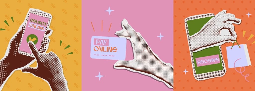 A stylised image showing the social commerce journey