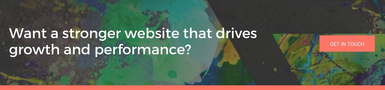 CTA banner asking about building a stronger website that drives growth and performance