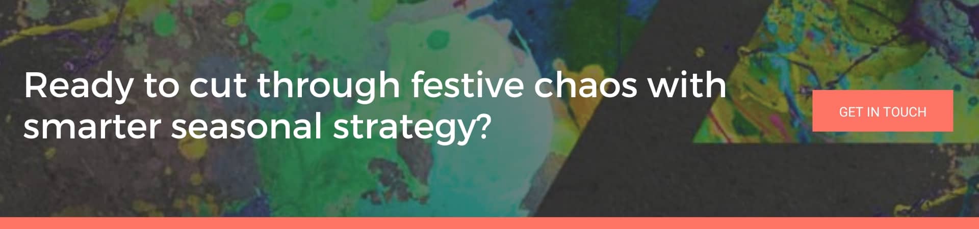Colourful marketing banner asking about smarter seasonal strategy, linking digital marketing, advertising, web design and business strategy.