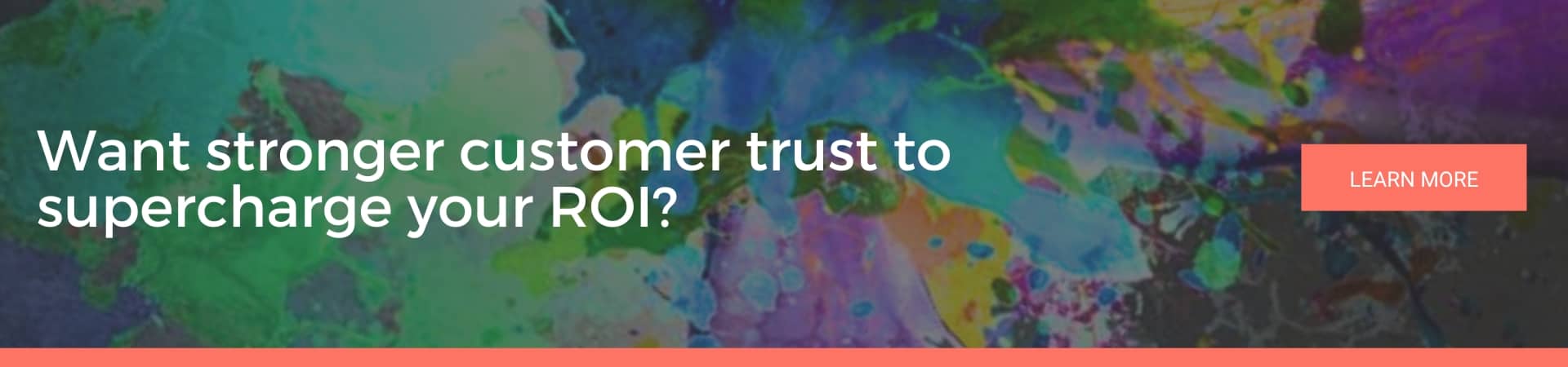 Marketing banner asking about customer trust and ROI, linking customer relations, brand awareness and email marketing strategies.